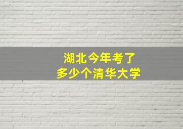 湖北今年考了多少个清华大学