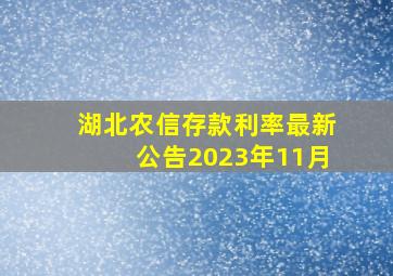 湖北农信存款利率最新公告2023年11月