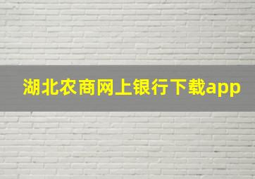 湖北农商网上银行下载app