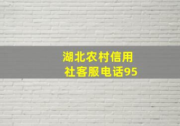 湖北农村信用社客服电话95