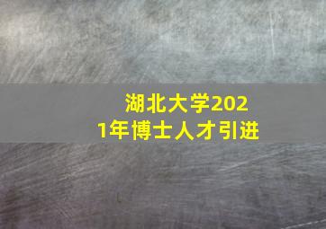 湖北大学2021年博士人才引进