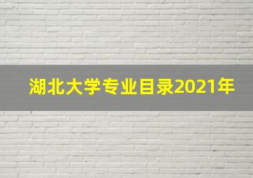 湖北大学专业目录2021年