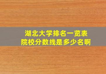 湖北大学排名一览表院校分数线是多少名啊