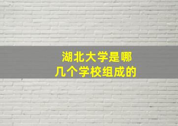 湖北大学是哪几个学校组成的