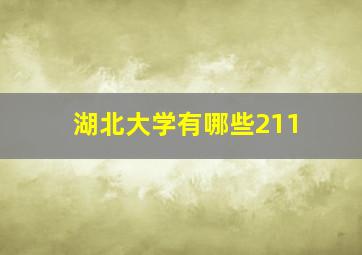 湖北大学有哪些211