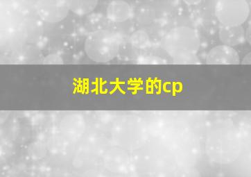 湖北大学的cp