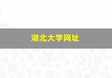 湖北大学网址