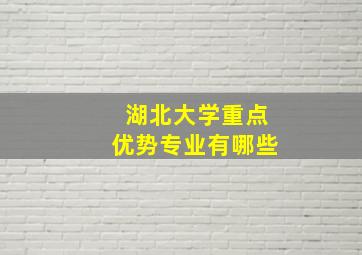 湖北大学重点优势专业有哪些