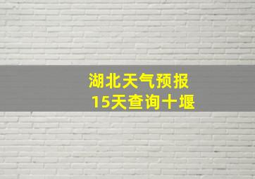 湖北天气预报15天查询十堰