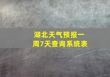 湖北天气预报一周7天查询系统表