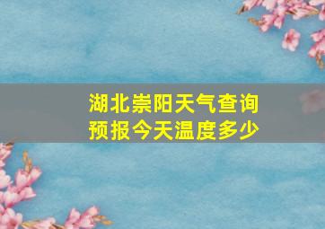 湖北崇阳天气查询预报今天温度多少