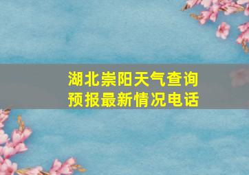 湖北崇阳天气查询预报最新情况电话