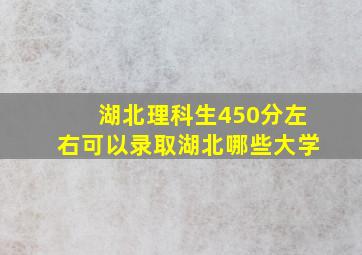 湖北理科生450分左右可以录取湖北哪些大学