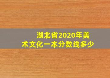 湖北省2020年美术文化一本分数线多少