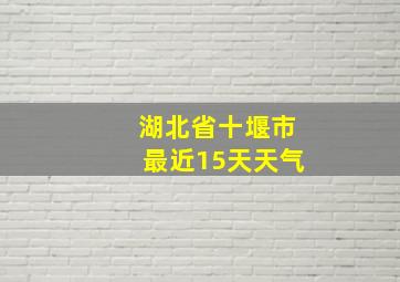 湖北省十堰市最近15天天气