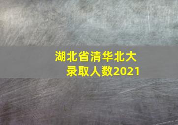 湖北省清华北大录取人数2021