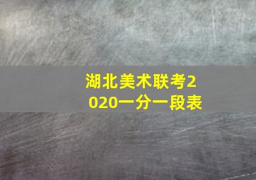 湖北美术联考2020一分一段表