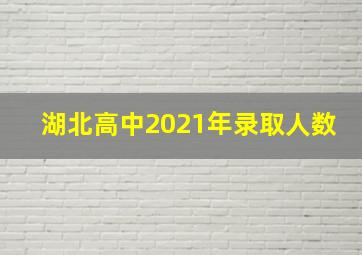 湖北高中2021年录取人数