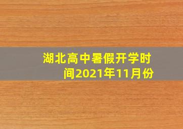 湖北高中暑假开学时间2021年11月份