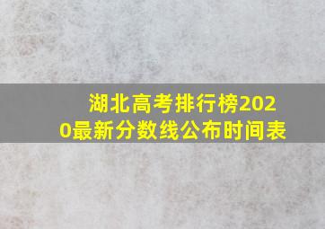 湖北高考排行榜2020最新分数线公布时间表