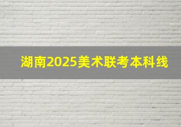 湖南2025美术联考本科线