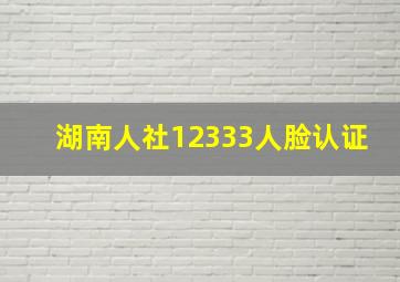 湖南人社12333人脸认证