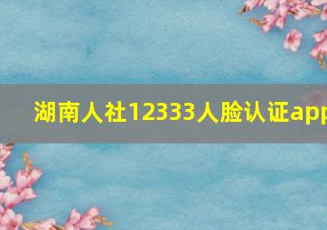 湖南人社12333人脸认证app