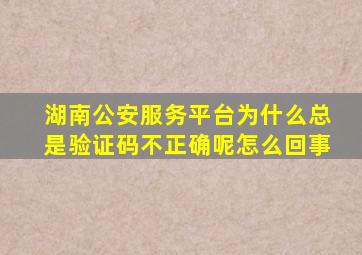 湖南公安服务平台为什么总是验证码不正确呢怎么回事