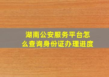 湖南公安服务平台怎么查询身份证办理进度