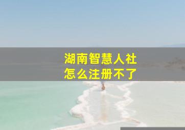 湖南智慧人社怎么注册不了