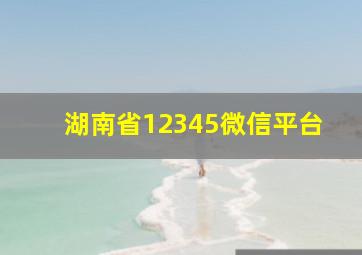 湖南省12345微信平台