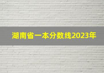 湖南省一本分数线2023年