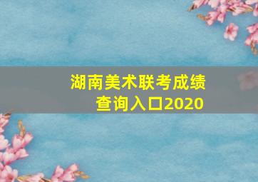 湖南美术联考成绩查询入口2020