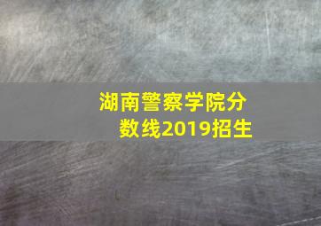 湖南警察学院分数线2019招生