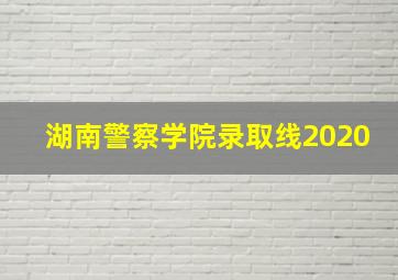 湖南警察学院录取线2020