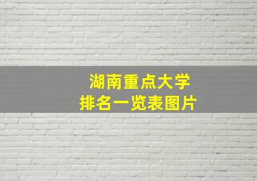 湖南重点大学排名一览表图片