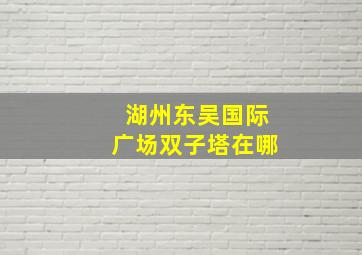 湖州东吴国际广场双子塔在哪