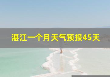 湛江一个月天气预报45天