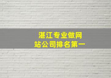 湛江专业做网站公司排名第一