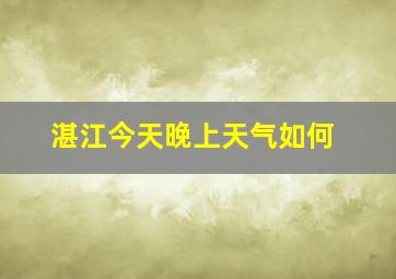 湛江今天晚上天气如何