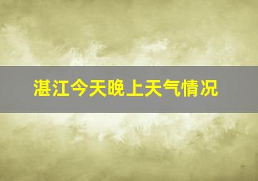 湛江今天晚上天气情况