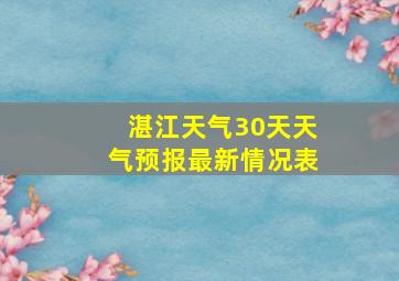 湛江天气30天天气预报最新情况表