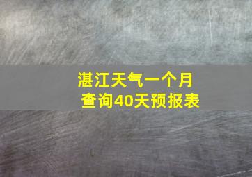 湛江天气一个月查询40天预报表