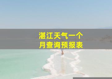 湛江天气一个月查询预报表