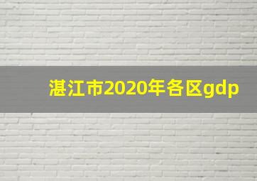 湛江市2020年各区gdp