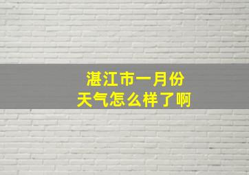 湛江市一月份天气怎么样了啊