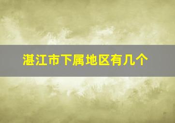 湛江市下属地区有几个