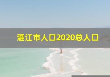 湛江市人口2020总人口