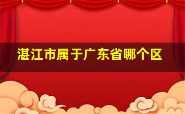 湛江市属于广东省哪个区