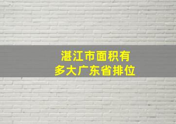 湛江市面积有多大广东省排位